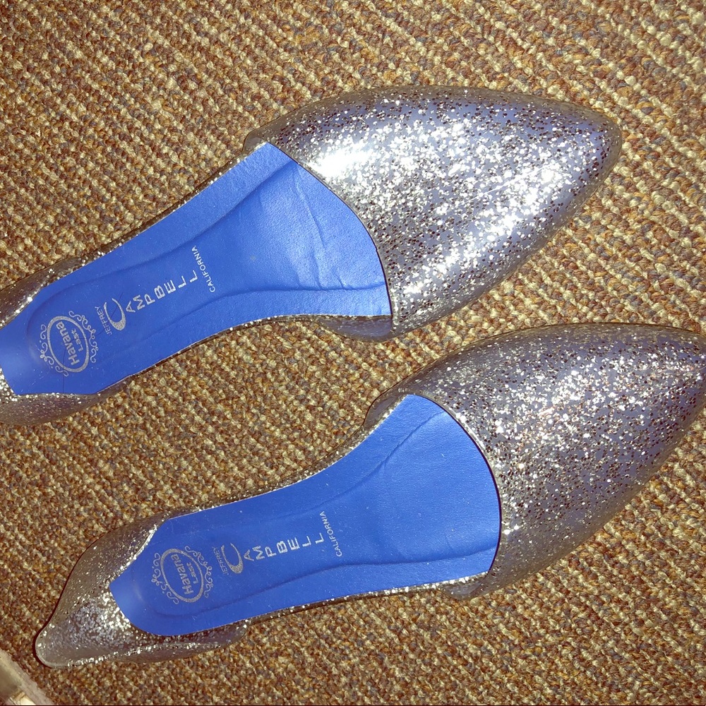 Jeffrey Campbell Silver glittery Flats